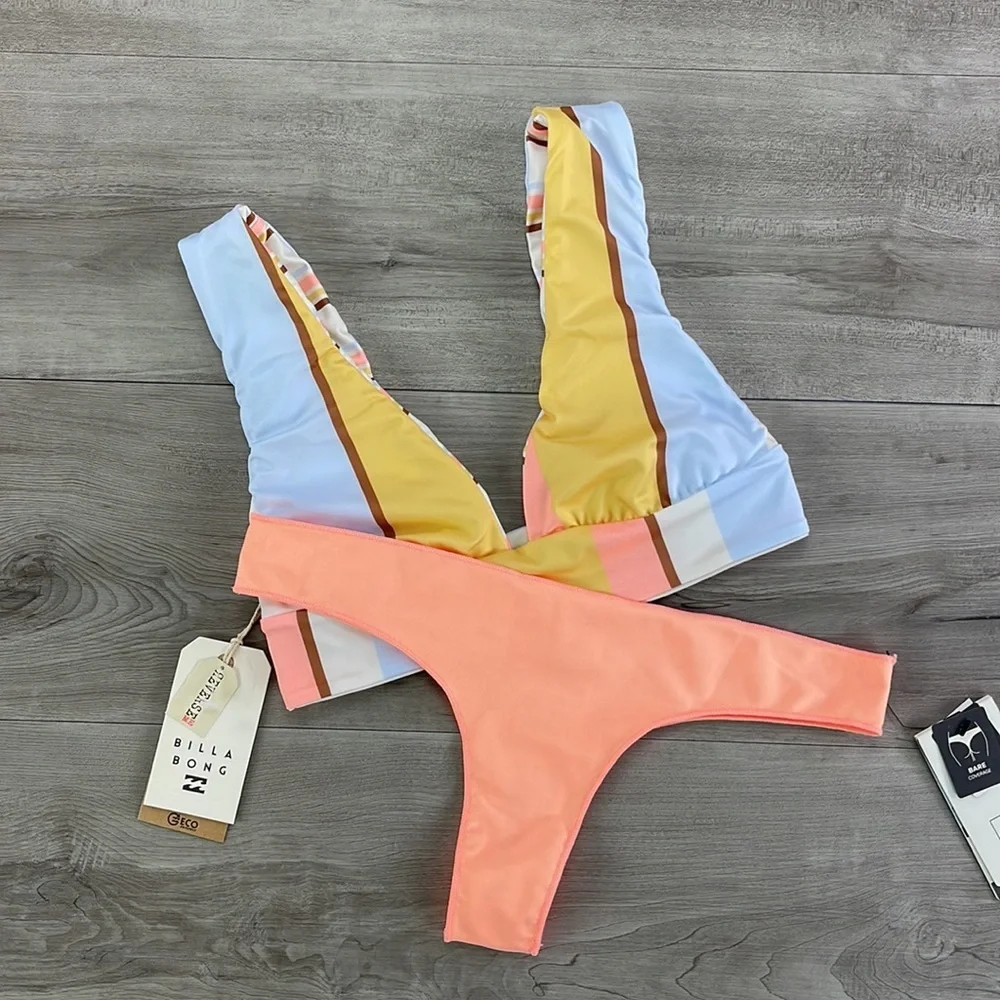 ☀️BILLABONG☀️ RIP CURL☀️FEELING SUNNY PLUNGE CLASSIC SURF SKIMKY BIKINI